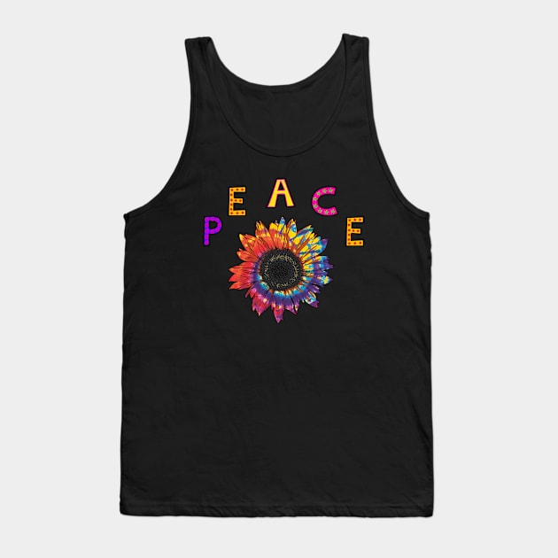 Peace with colorful sunflower Tank Top by JodyzDesigns